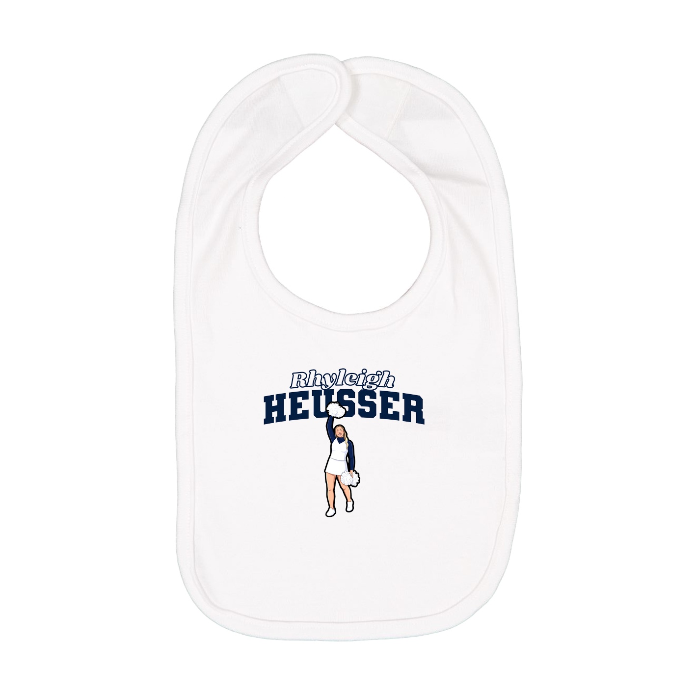 Infant Bib — Name Arch in White