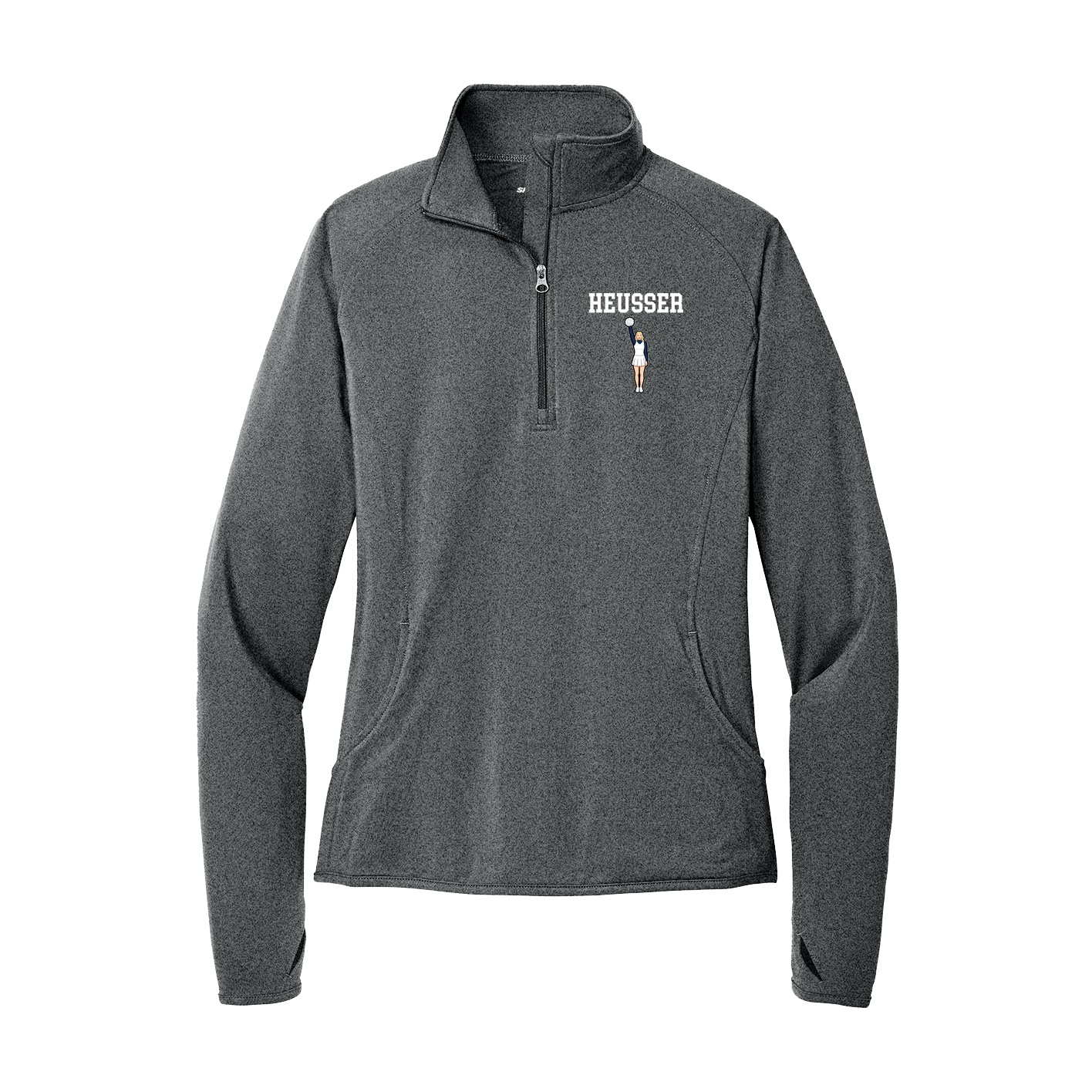 Women's Q-Zip Pullover — Shirsey in Grey