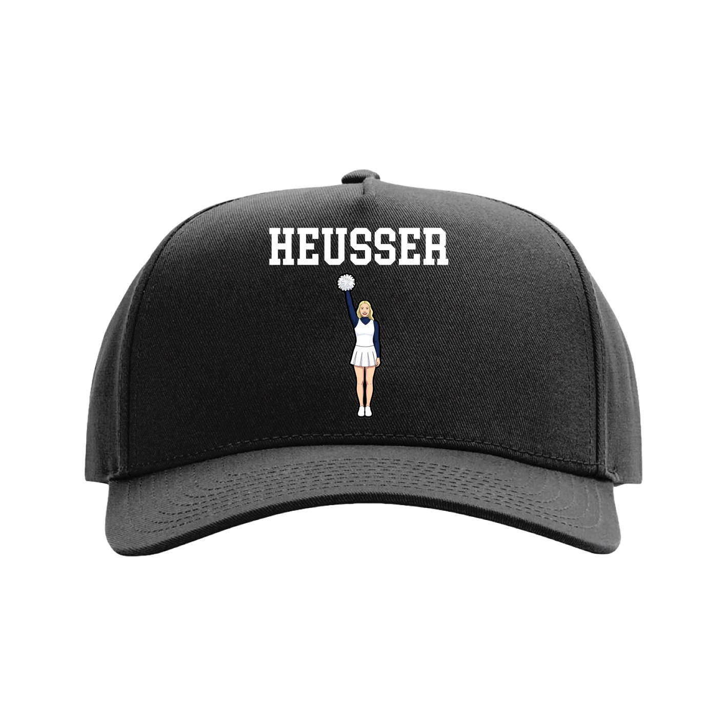 Full Fabric Five-Panel Champ Cap — Shirsey in Black