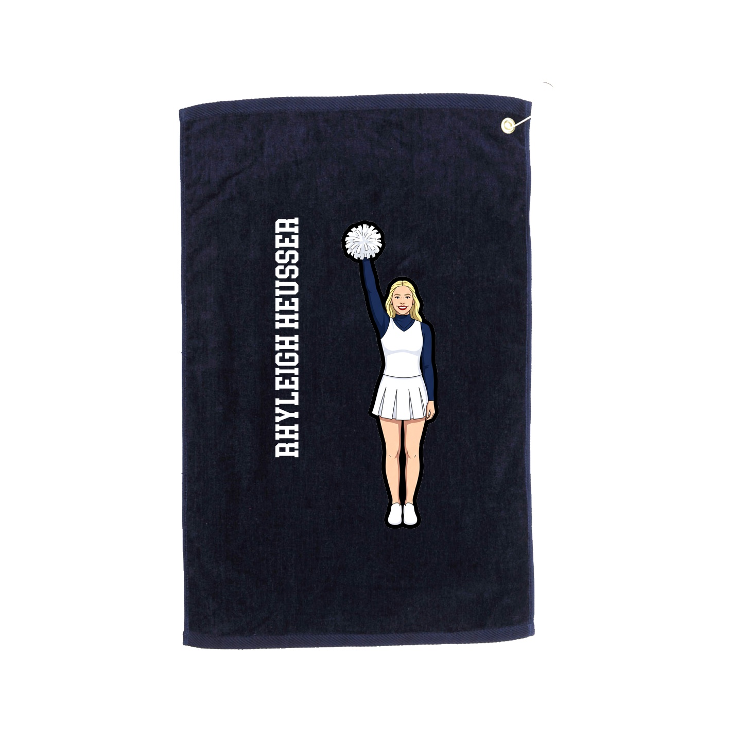 Golf Towel — Name Vertical in Navy