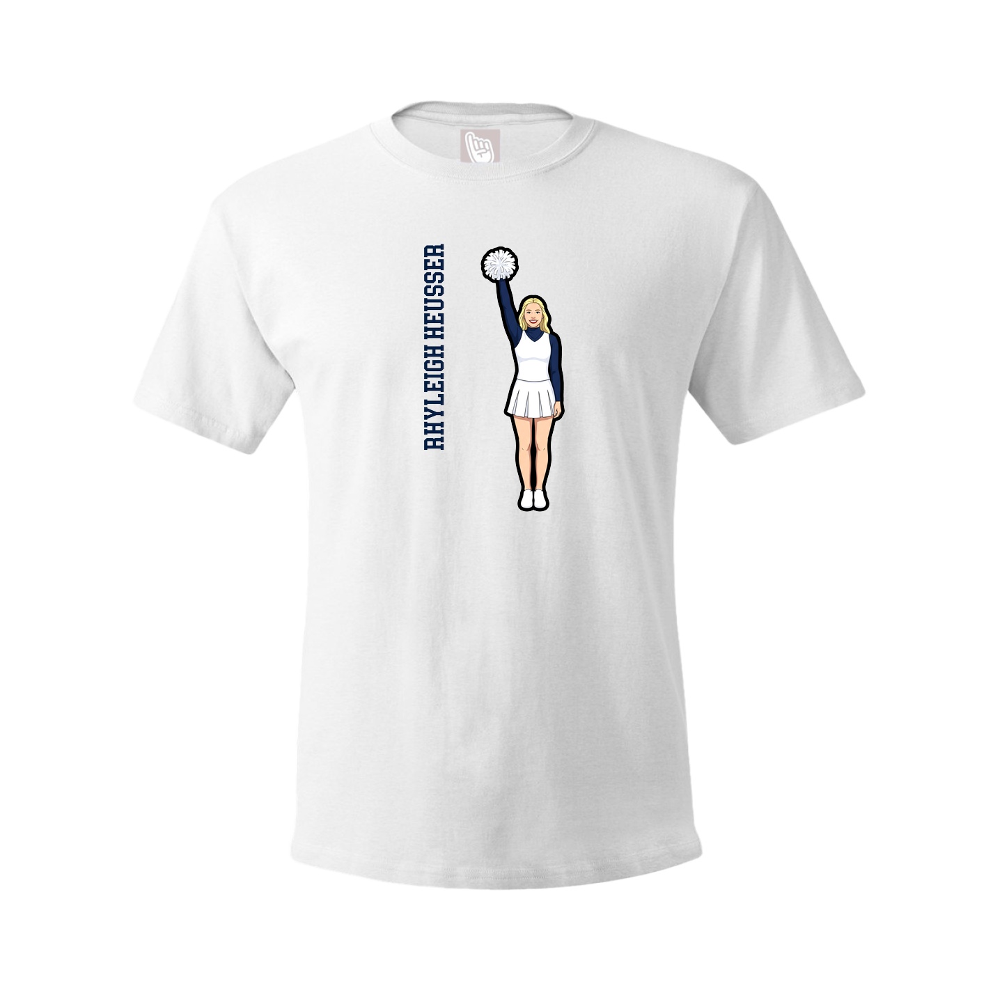 Tee — Name Vertical in White