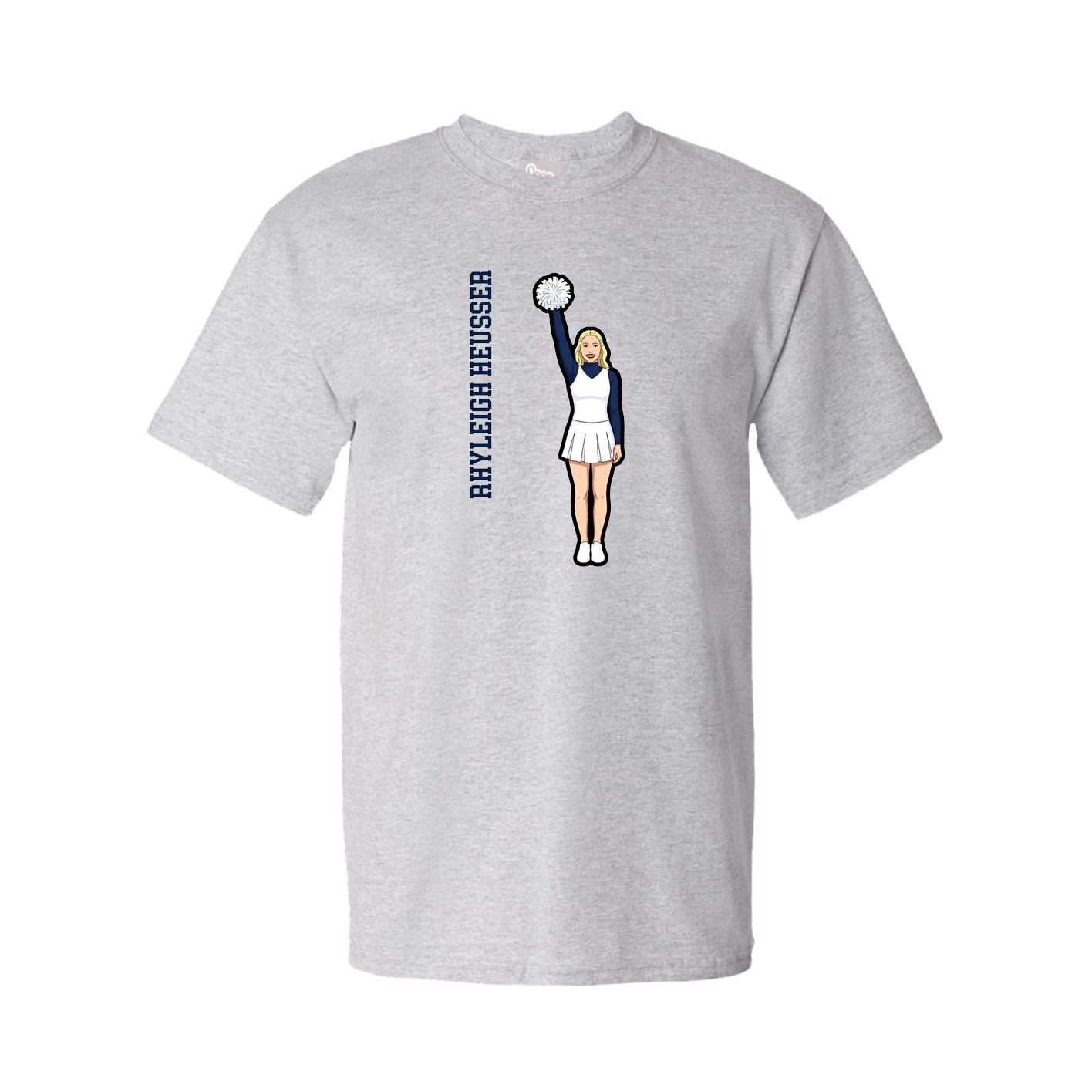 Youth Tee — Name Vertical in Grey