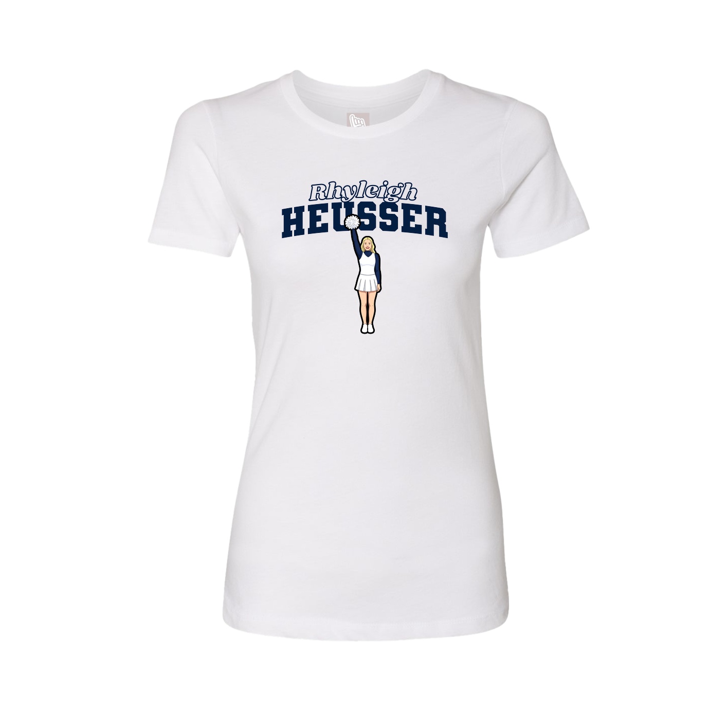 Womens Tee — Name Arch in White