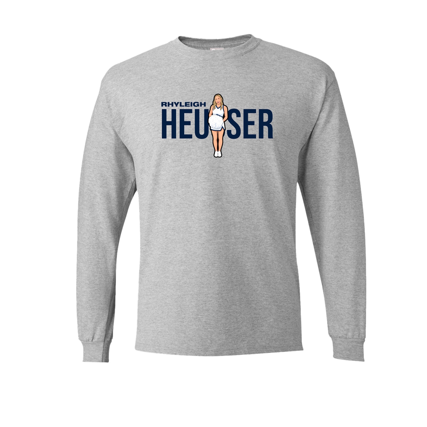 Long Sleeve Tee — Player Name in Grey