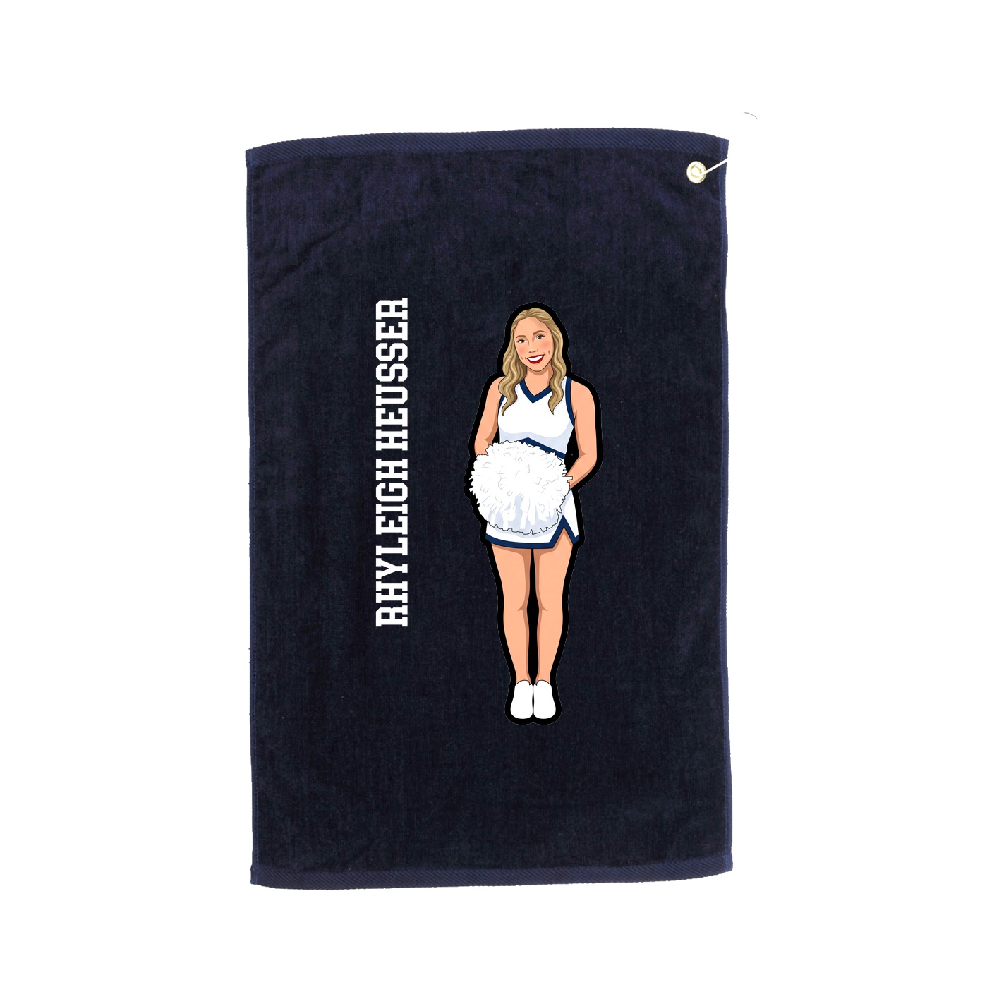 Golf Towel — Name Vertical in Navy