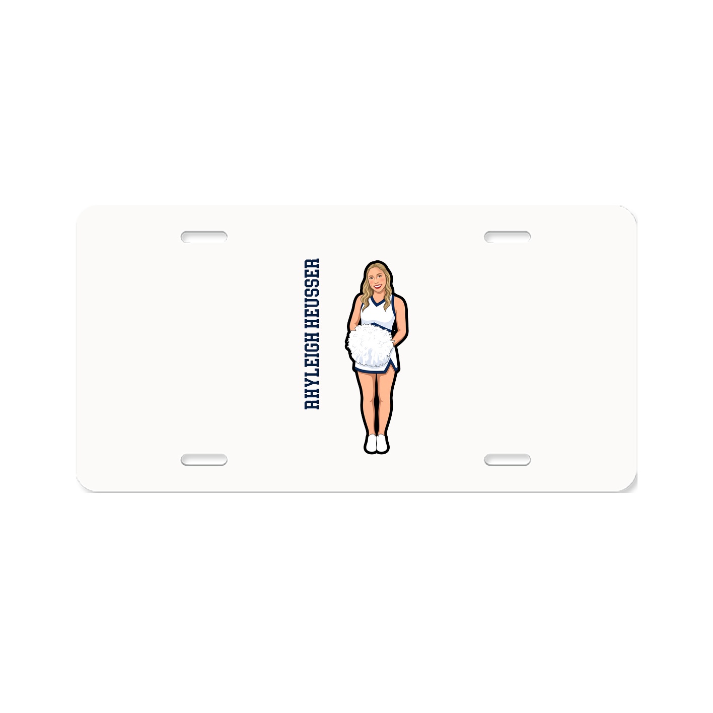 License Plate — Name Vertical in Classic