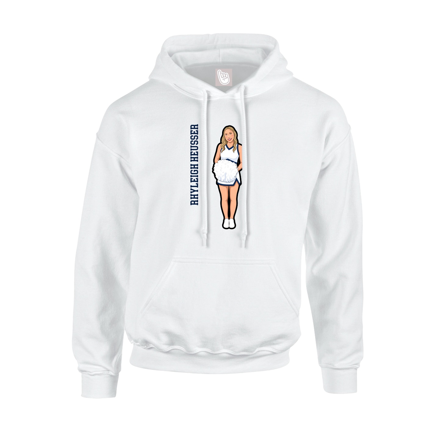 Youth Hoodie — Name Vertical in White