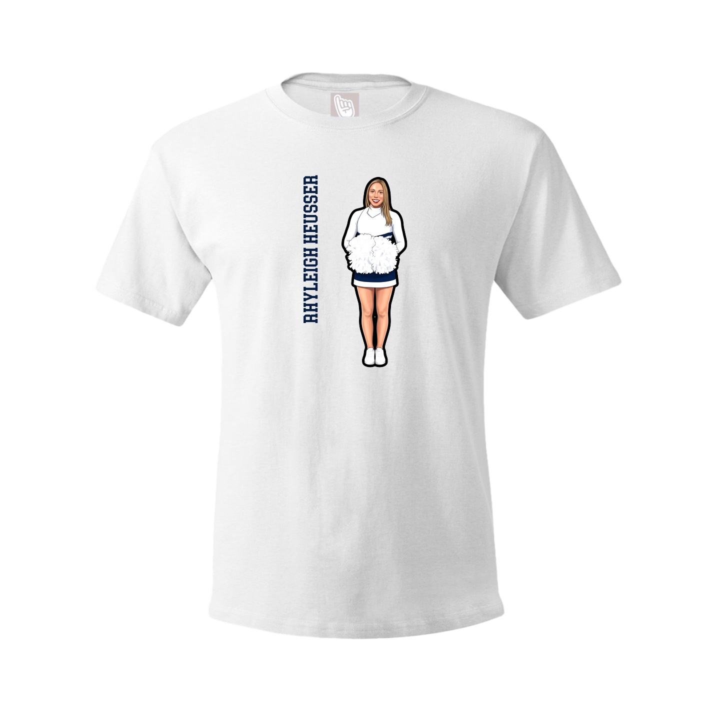 Youth Tee — Name Vertical in White