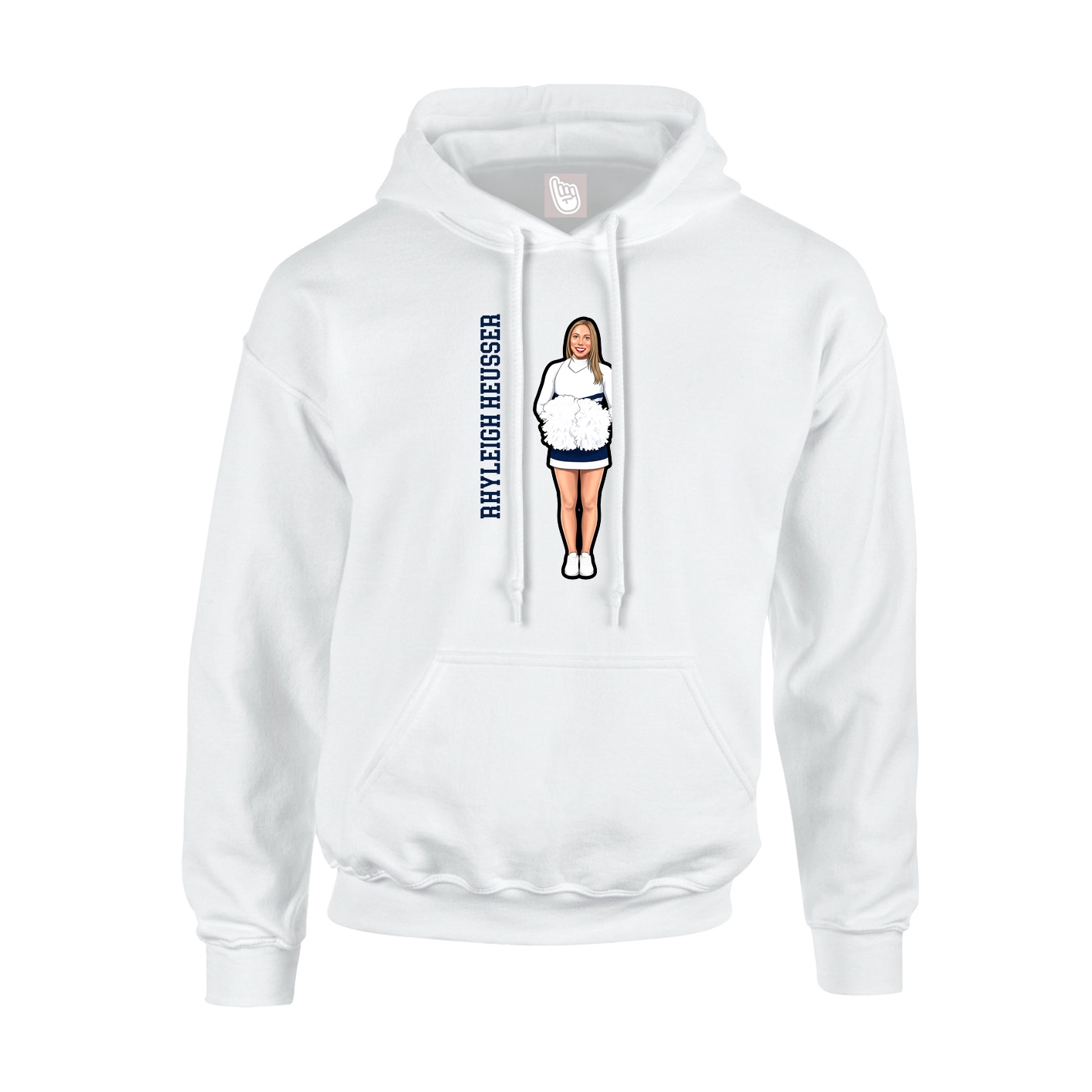 Hoodie — Name Vertical in White