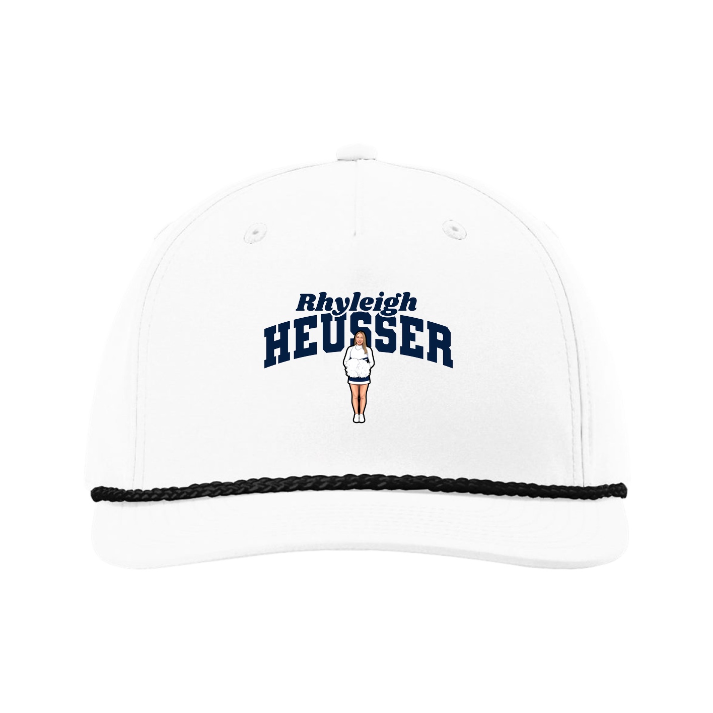 Five-Panel Classic Rope Cap — Signature Arch in White