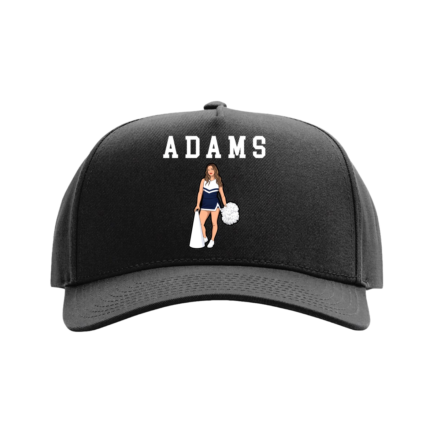Full Fabric Five-Panel Champ Cap — Shirsey in Black