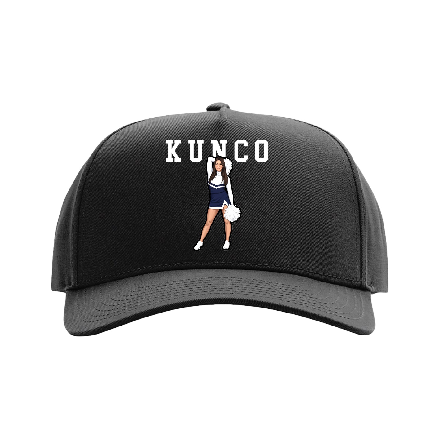 Full Fabric Five-Panel Champ Cap — Shirsey in Black