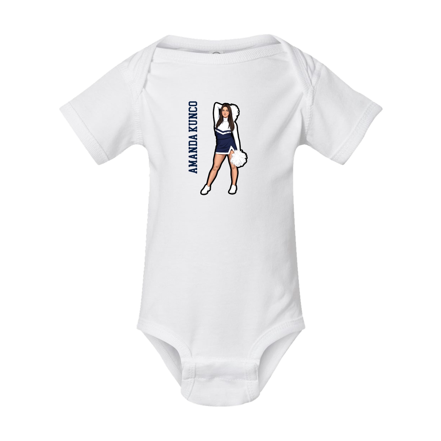 Baby Onesie — Name Vertical in White