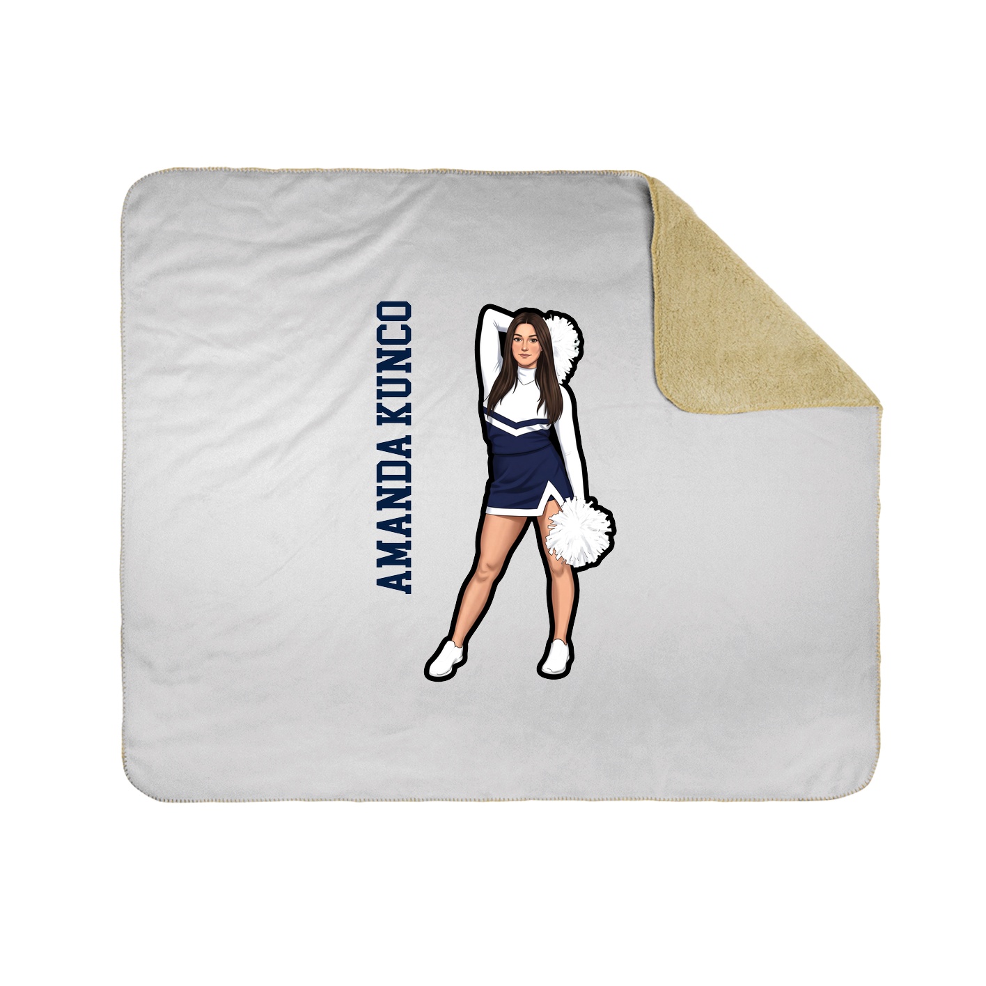 Throw Blanket — Name Vertical in White