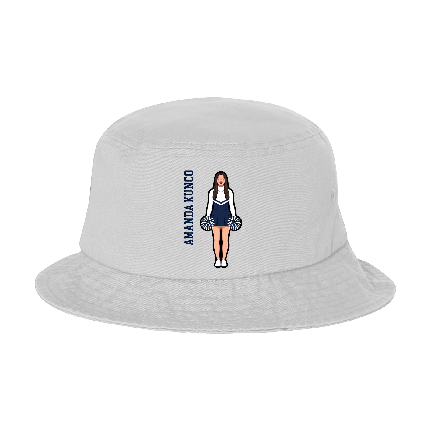 Bucket Cap — Name Vertical in White