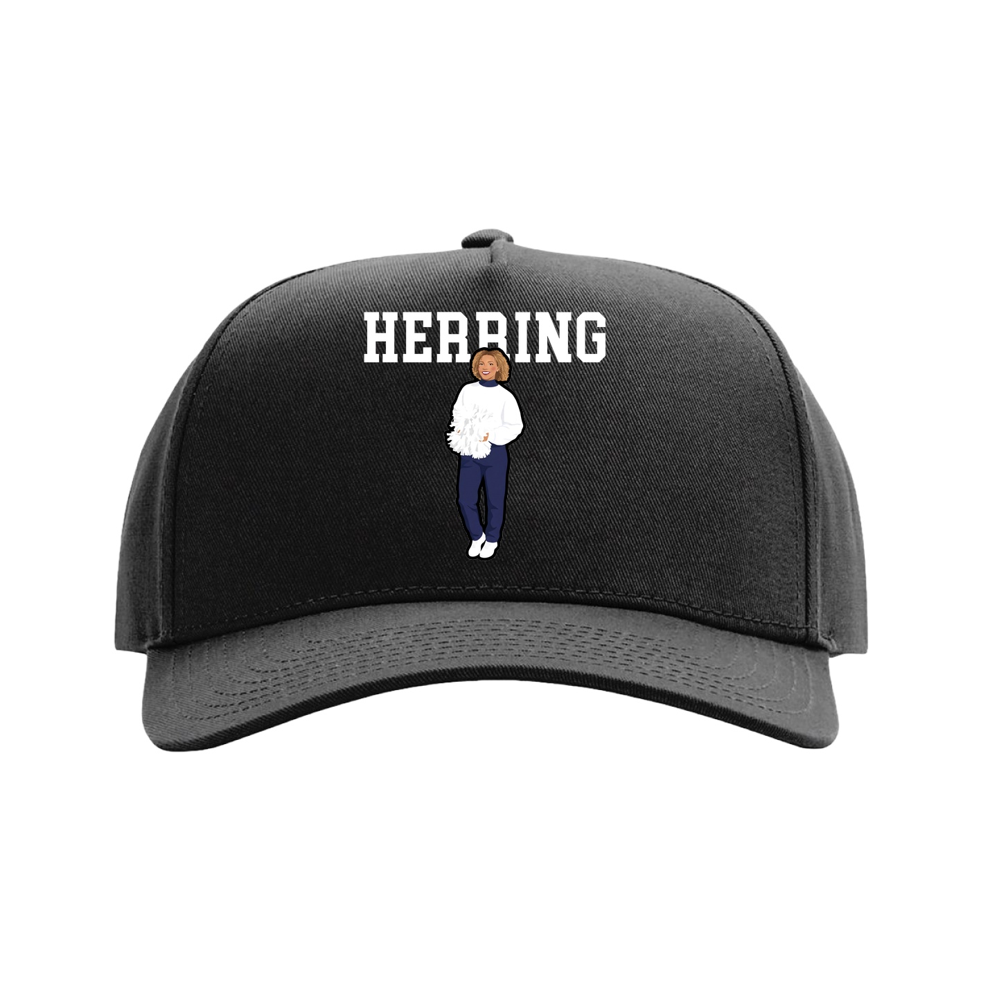 Full Fabric Five-Panel Champ Cap — Shirsey in Black