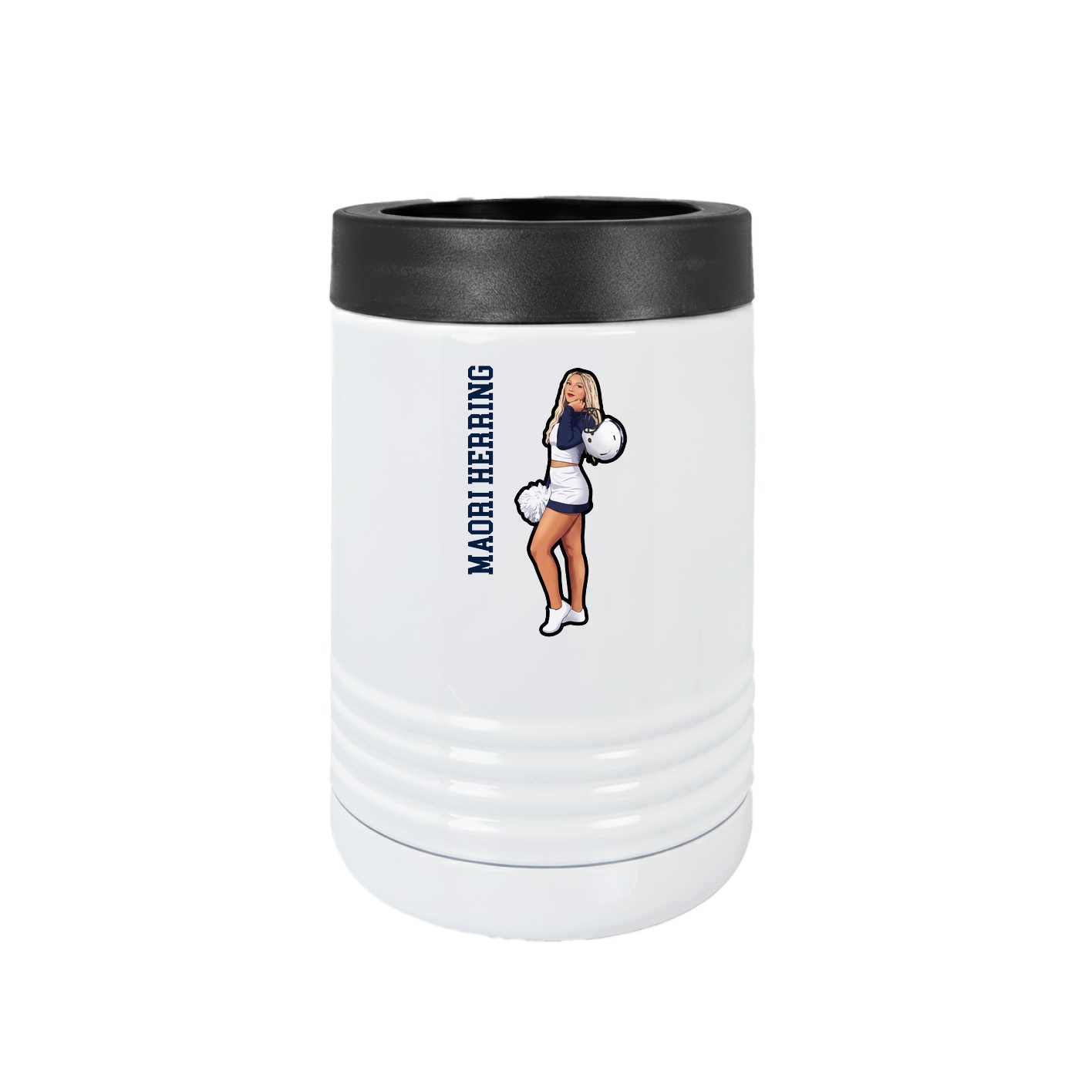 Beverage Holder — Name Vertical in White