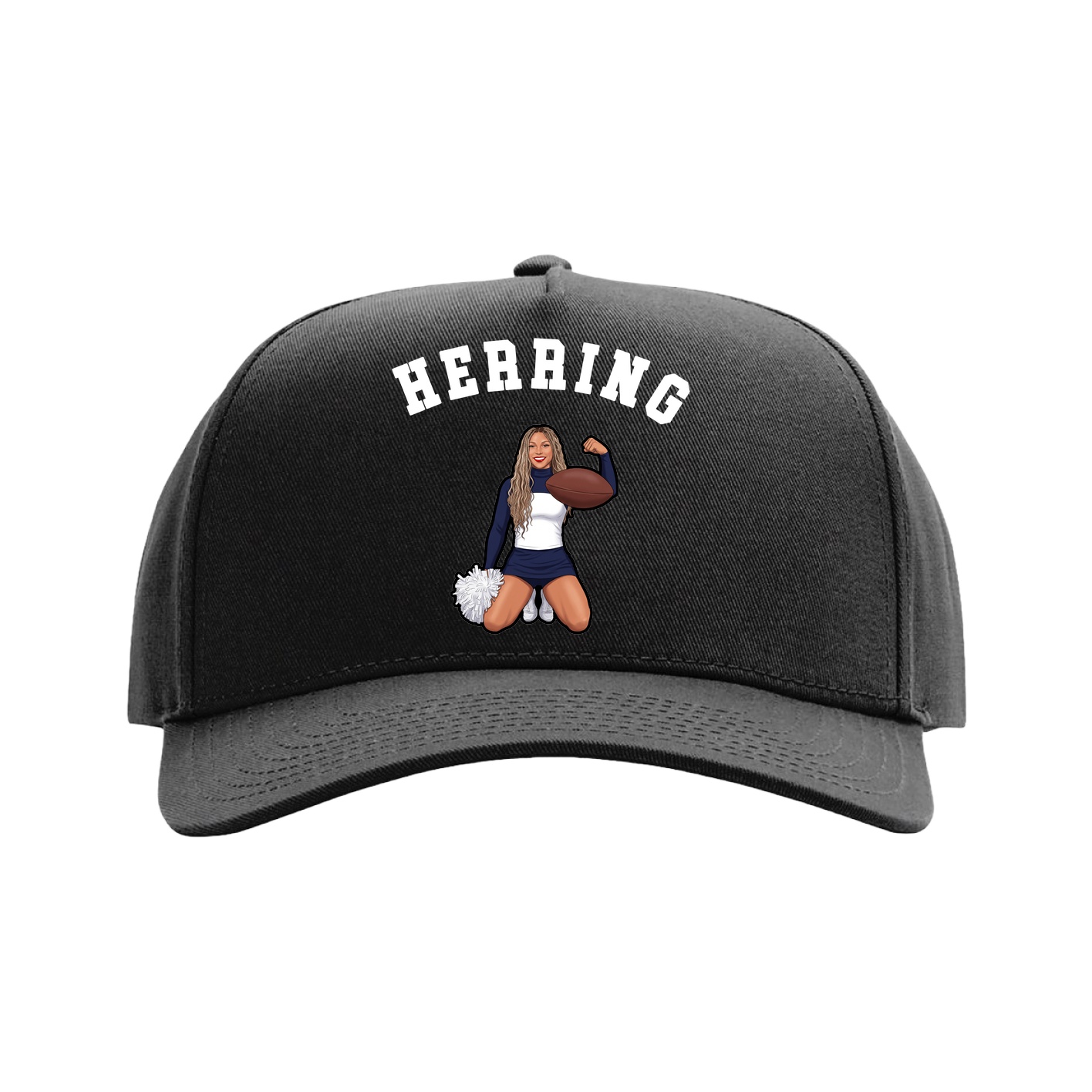 Full Fabric Five-Panel Champ Cap — Shirsey Arch in Black