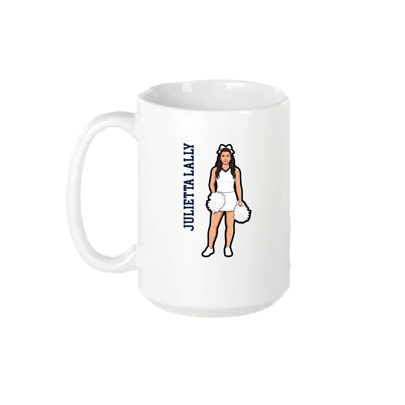 15oz Coffee Mug — Name Vertical in White