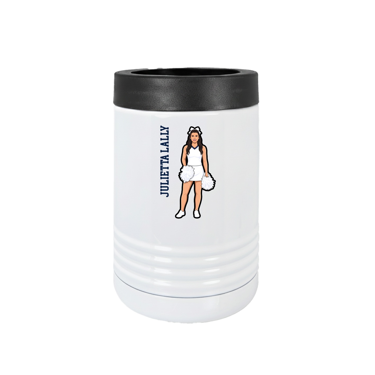 Beverage Holder — Name Vertical in White