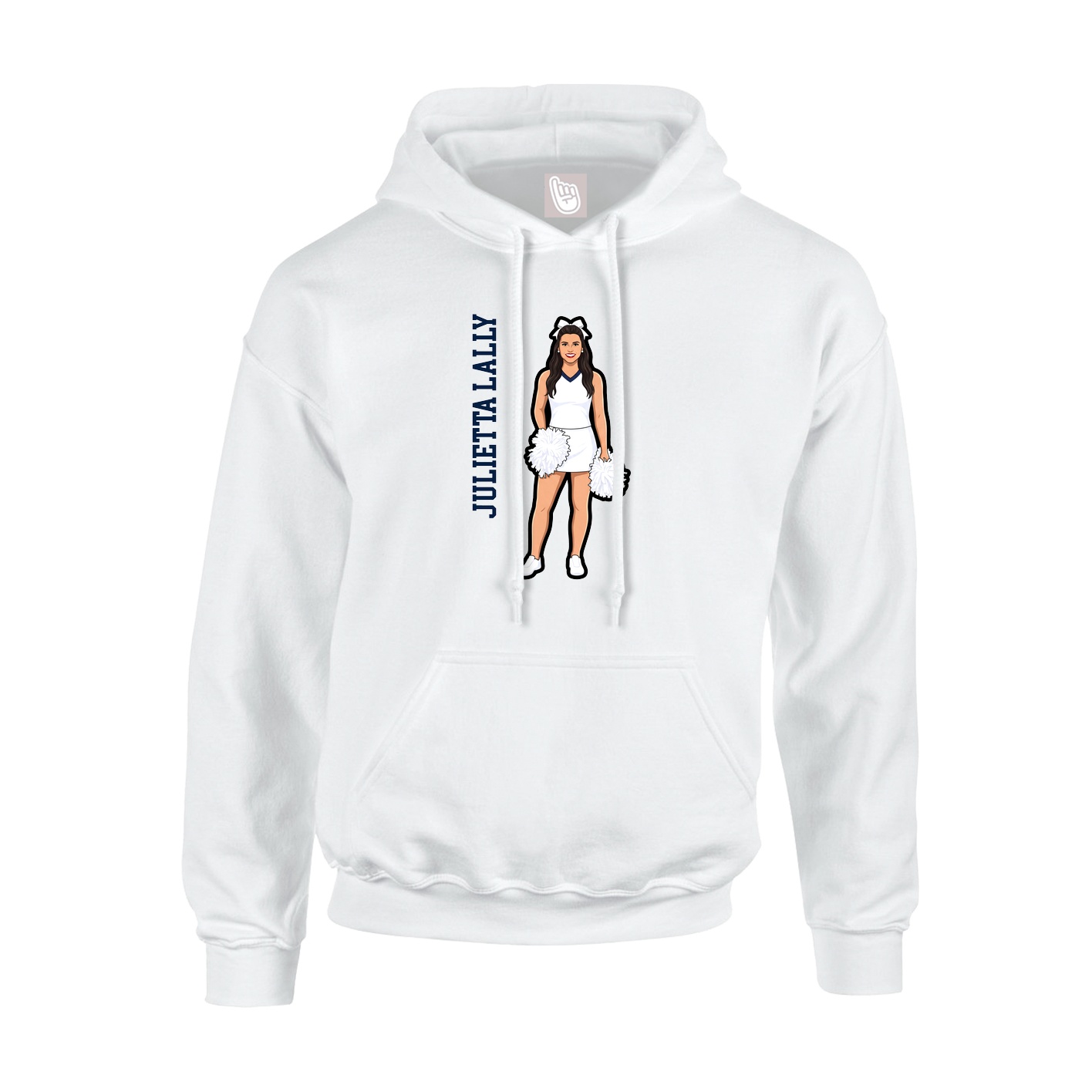Hoodie — Name Vertical in White