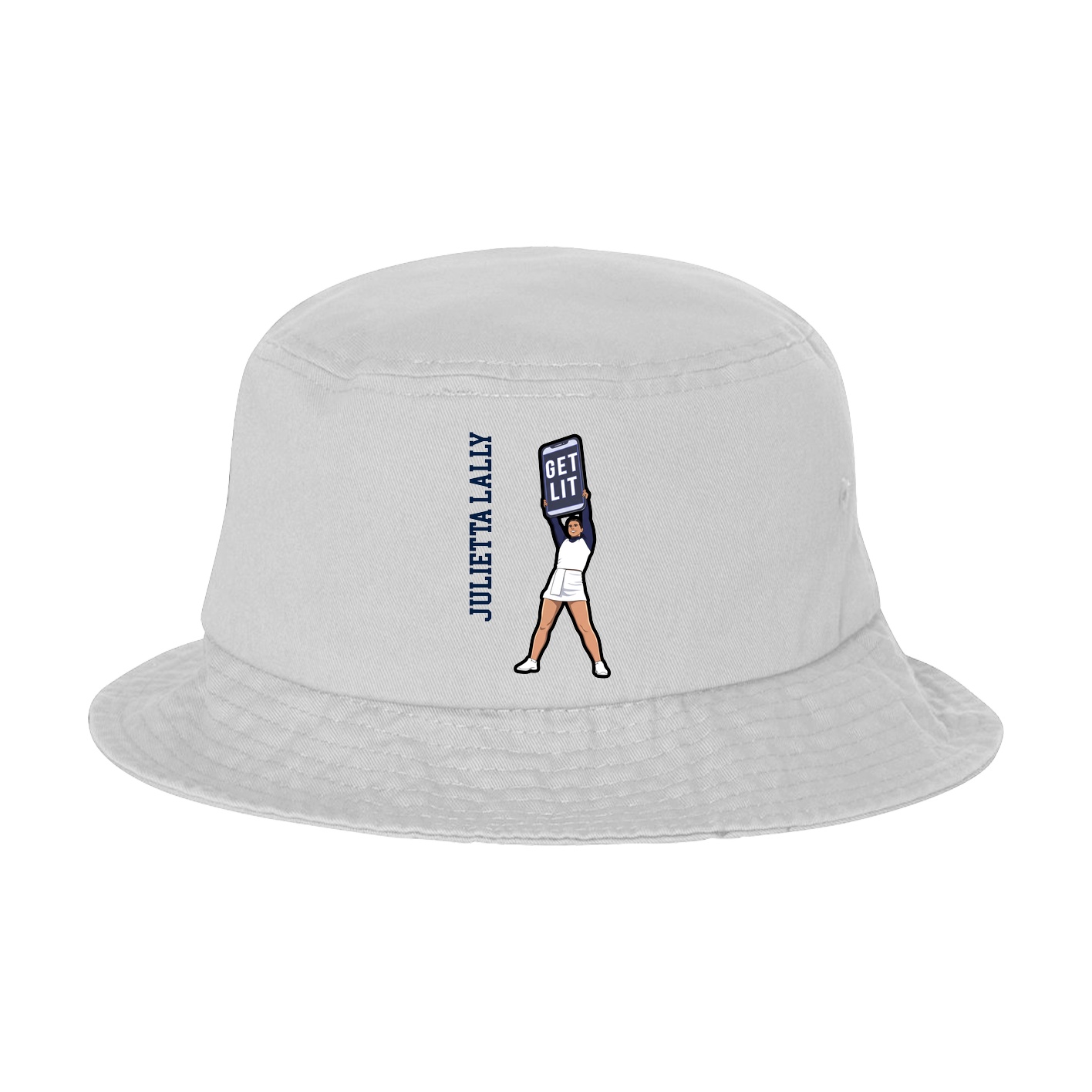Bucket Cap — Name Vertical in White