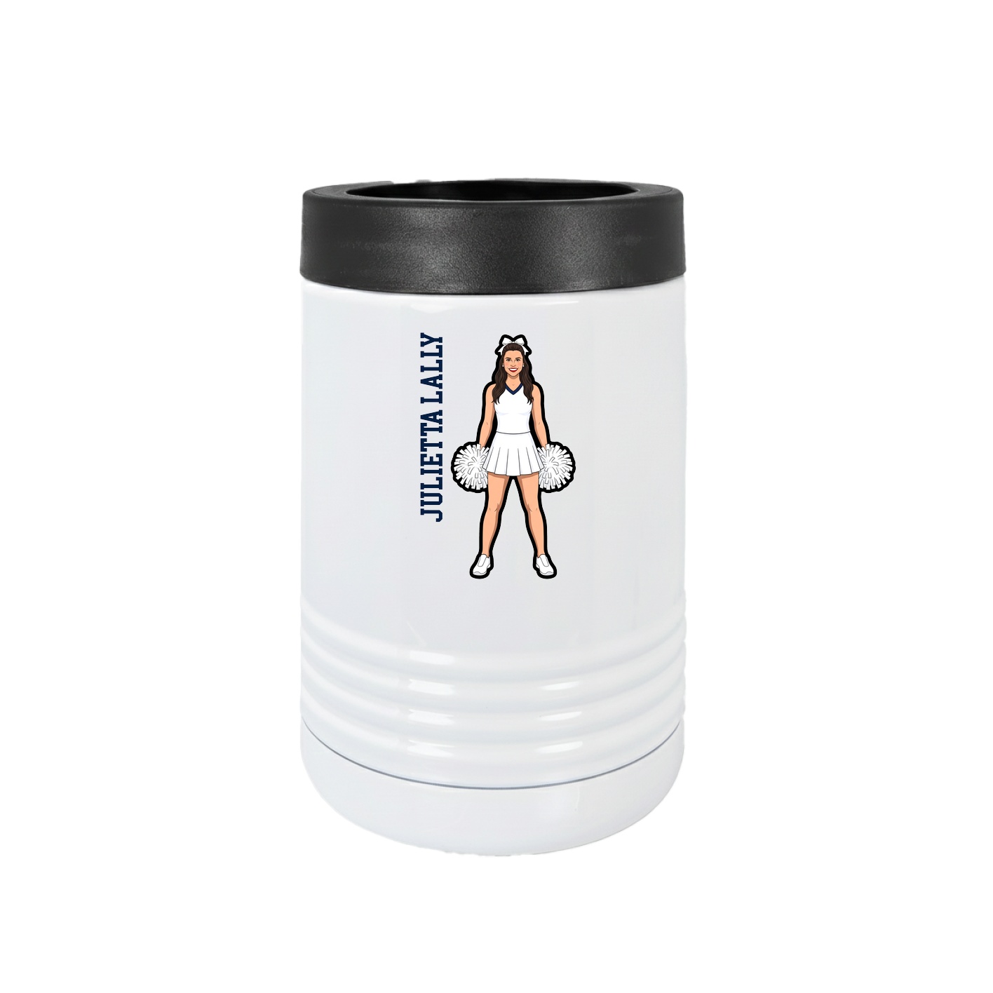 Beverage Holder — Name Vertical in White