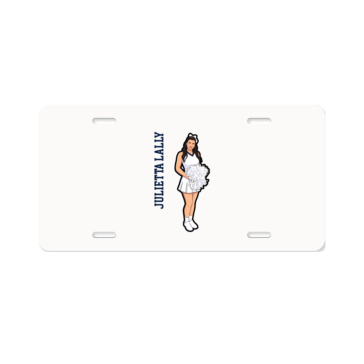 License Plate — Name Vertical in Classic