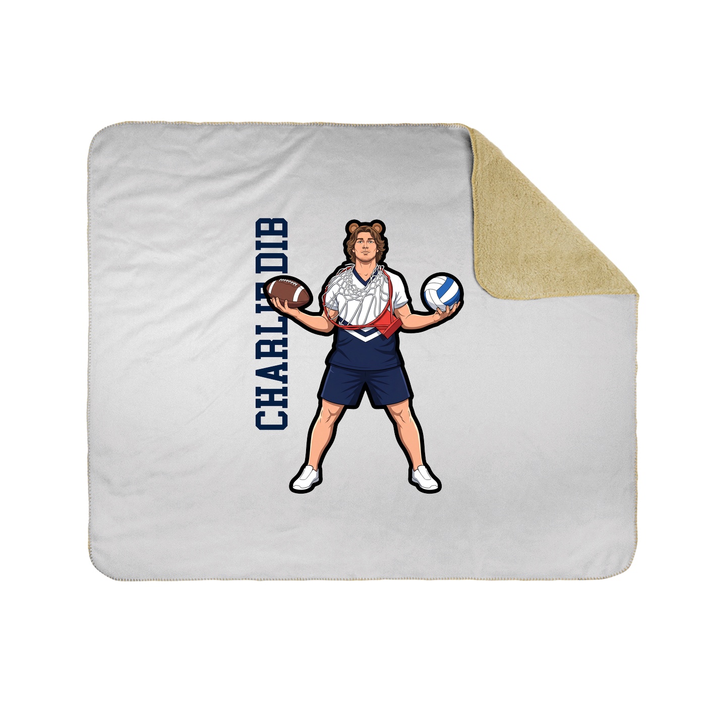 Throw Blanket — Name Vertical in White
