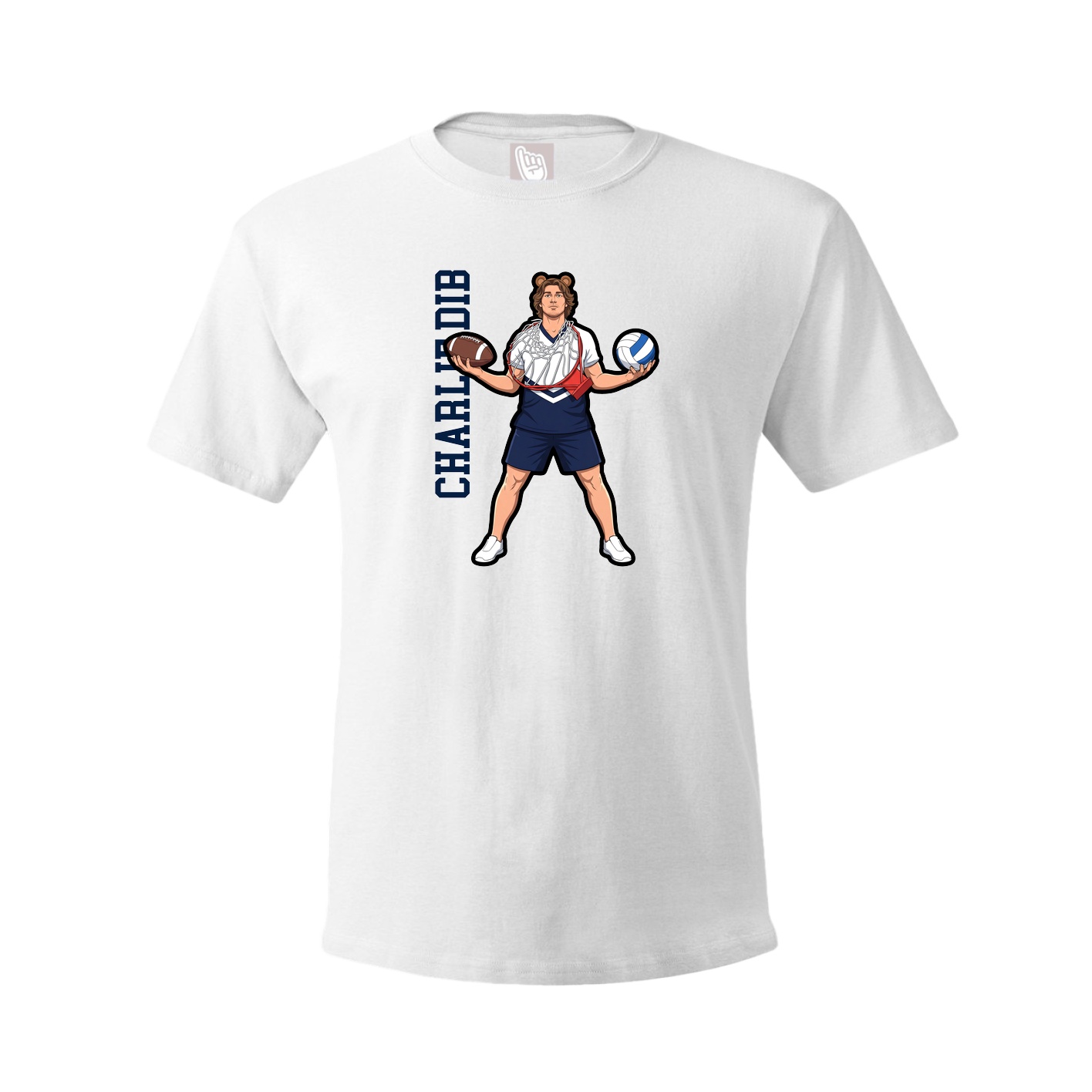 Tee — Name Vertical in White