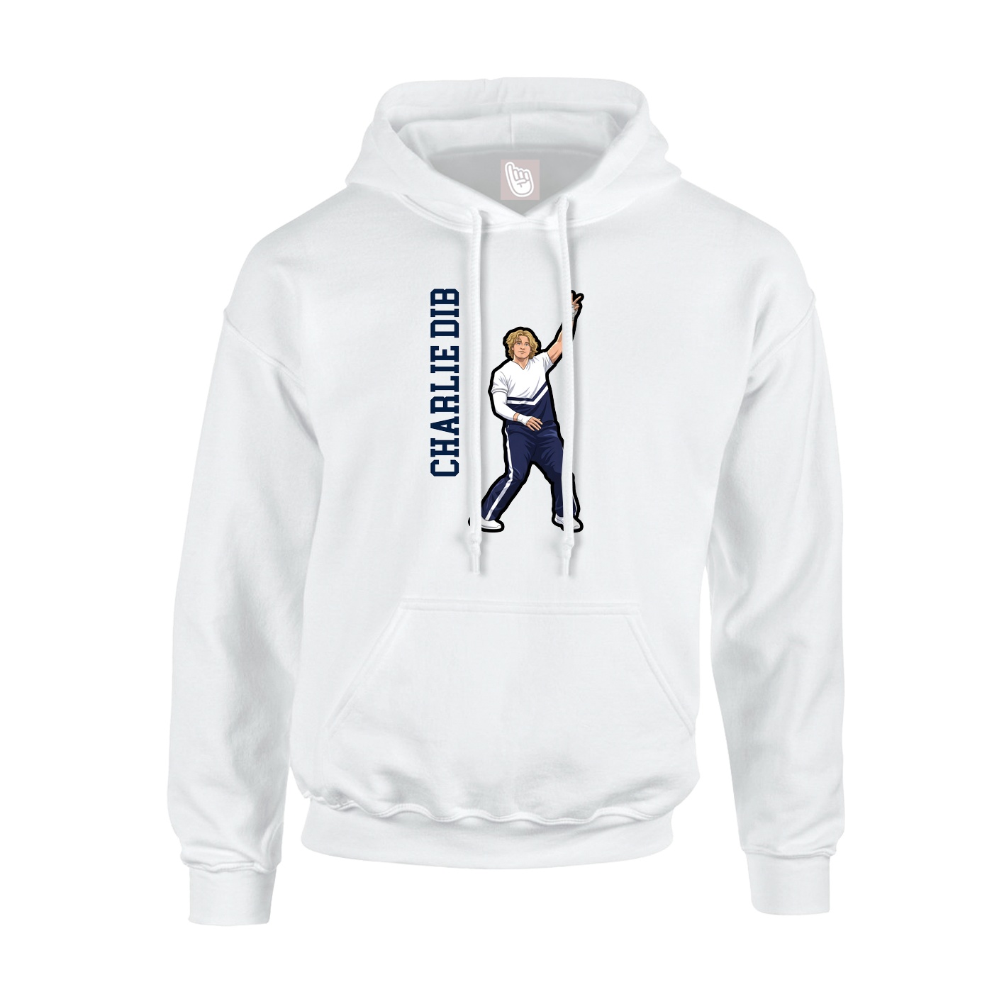 Hoodie — Name Vertical in White