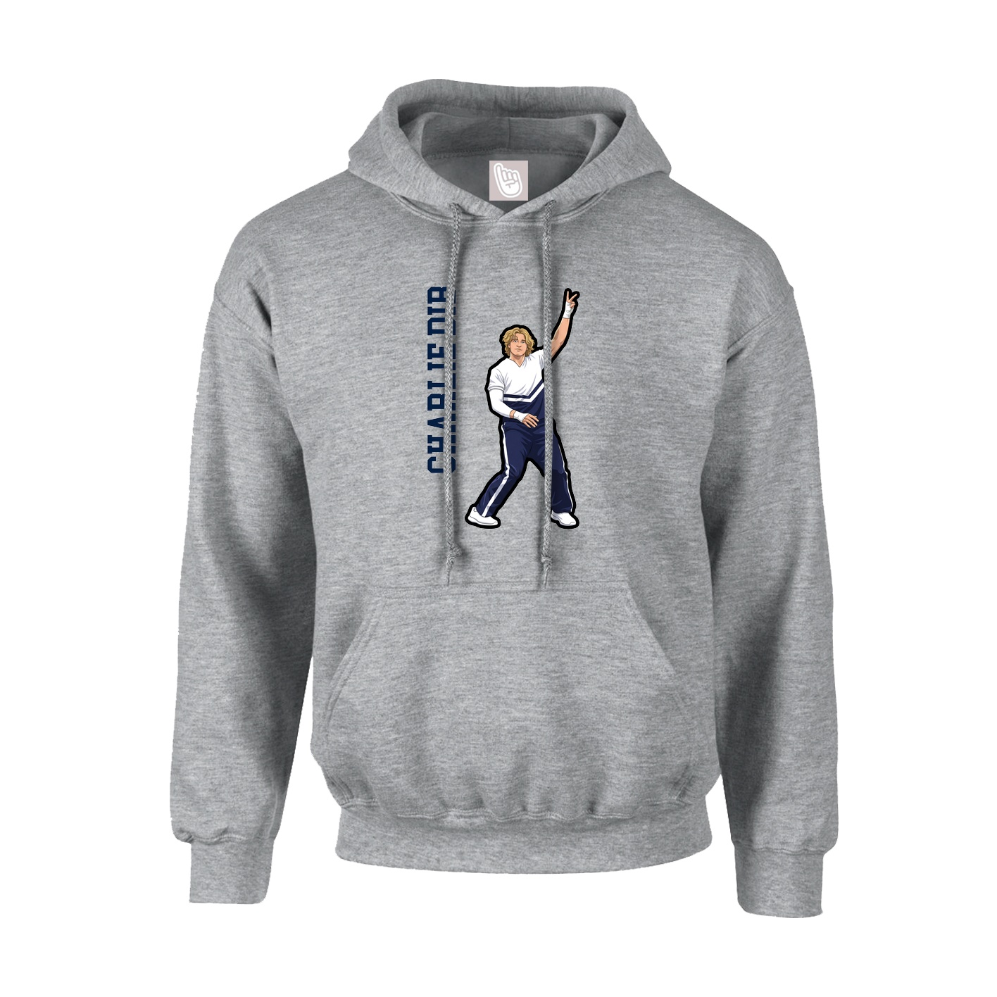 Youth Hoodie — Name Vertical in Grey