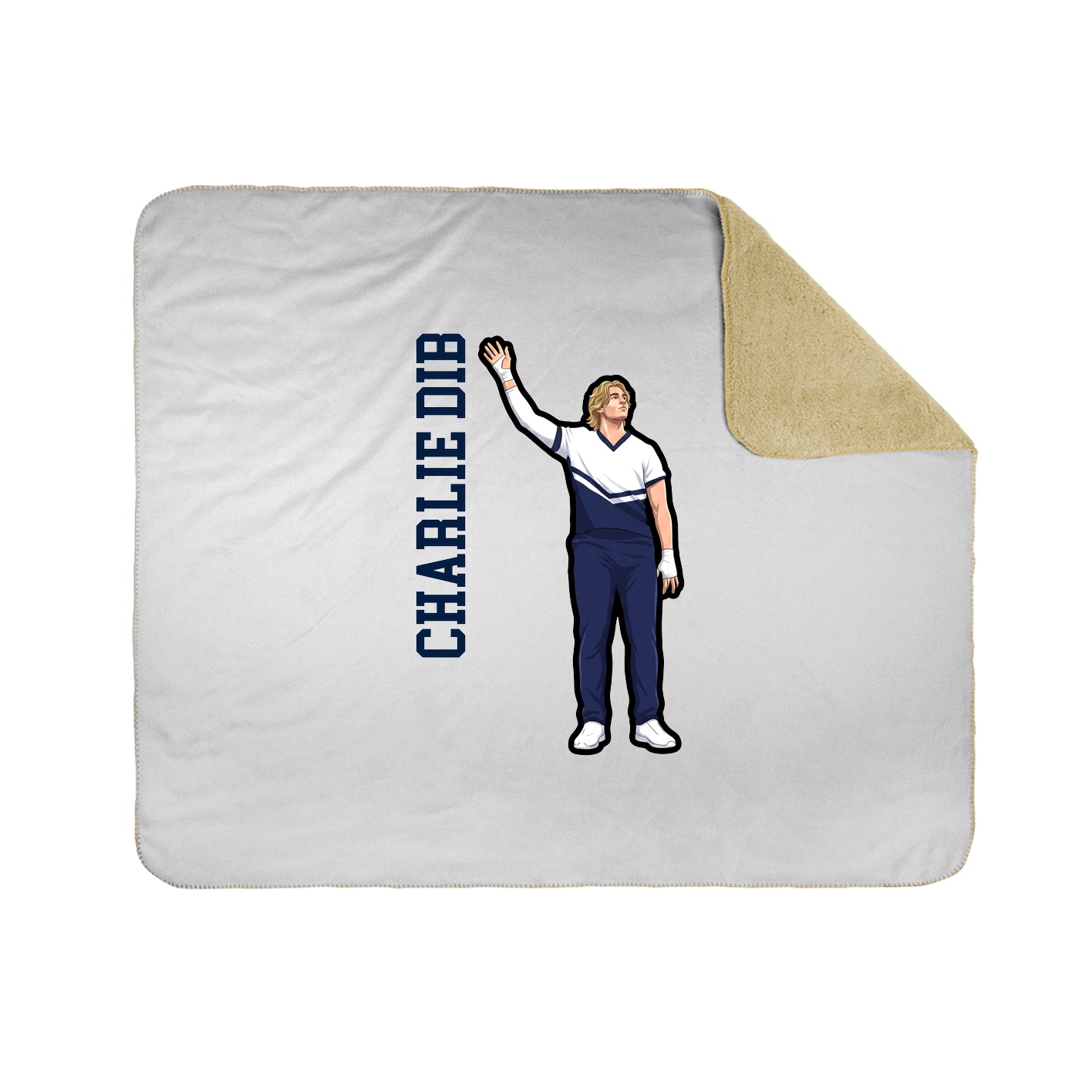 Throw Blanket — Name Vertical in White
