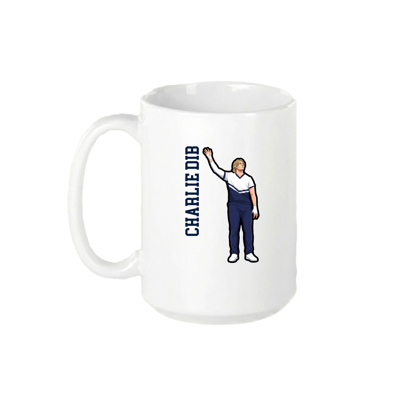 15oz Coffee Mug — Name Vertical in White