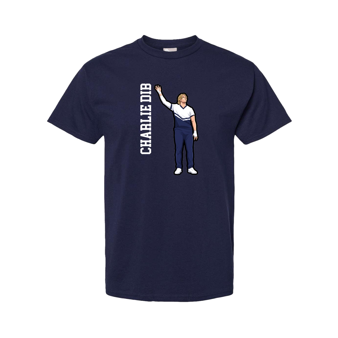 Tee — Name Vertical in Navy