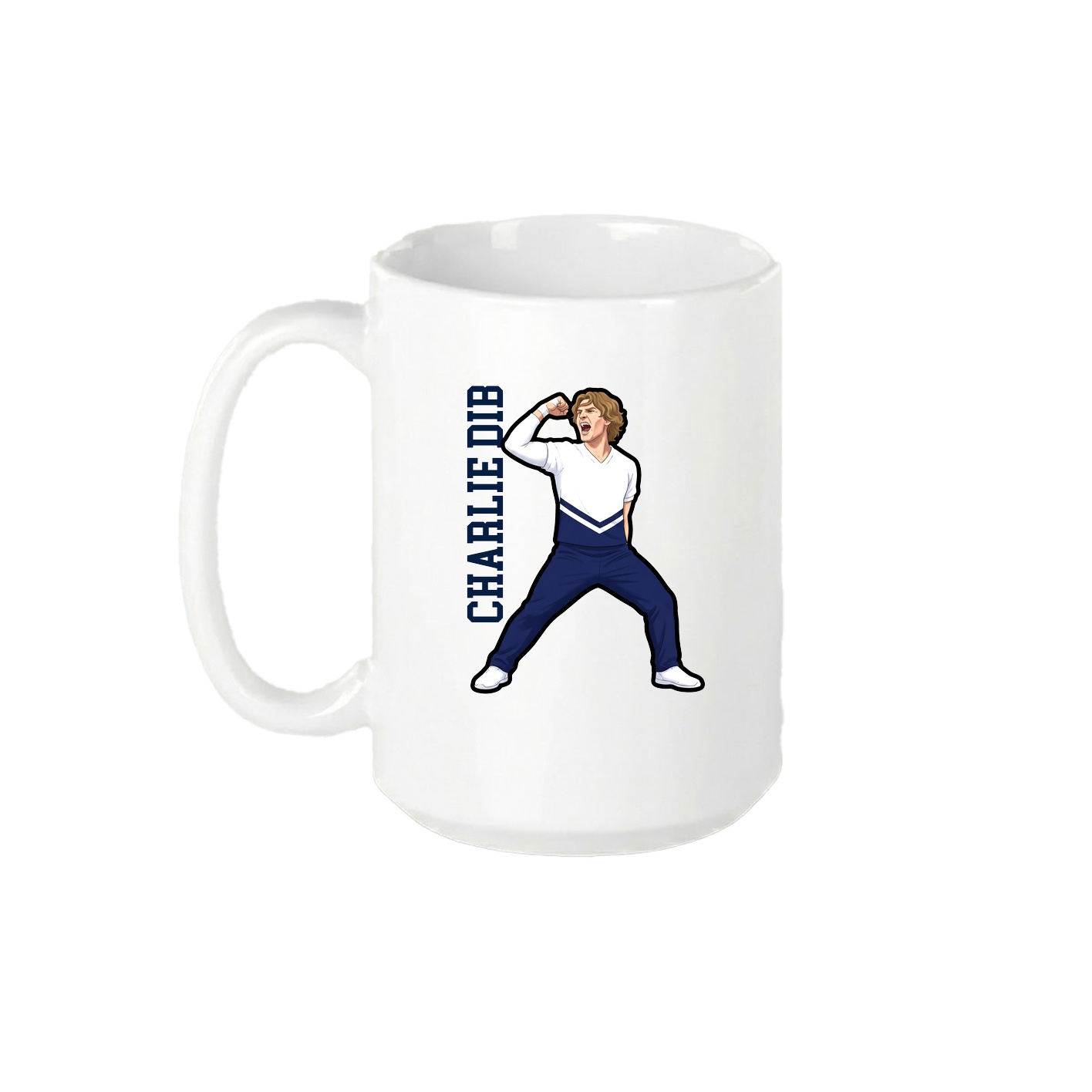 15oz Coffee Mug — Name Vertical in White