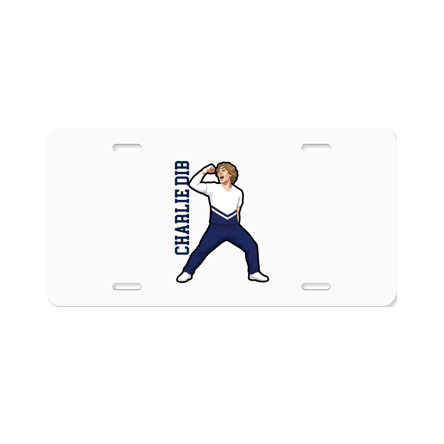 License Plate — Name Vertical in Classic