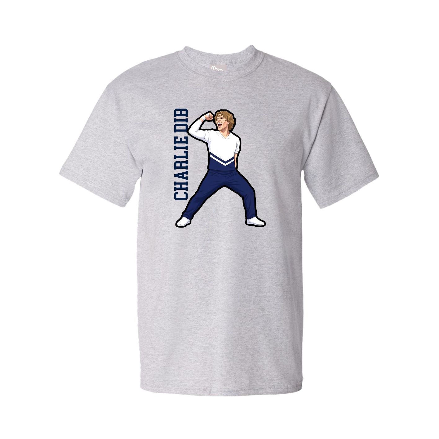 Youth Tee — Name Vertical in Grey