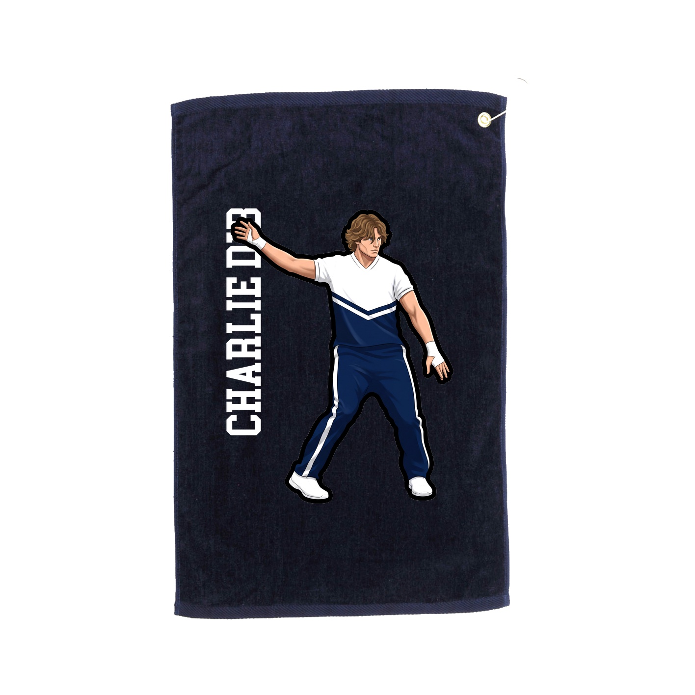 Golf Towel — Name Vertical in Navy