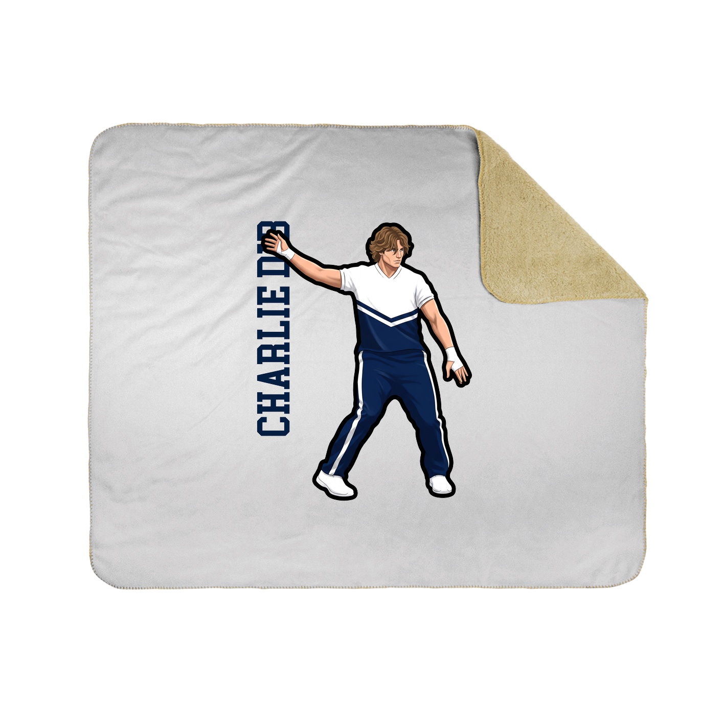 Throw Blanket — Name Vertical in White