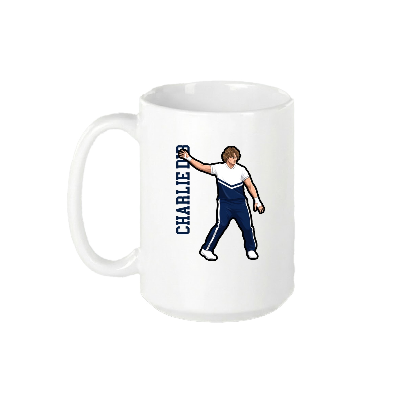 15oz Coffee Mug — Name Vertical in White