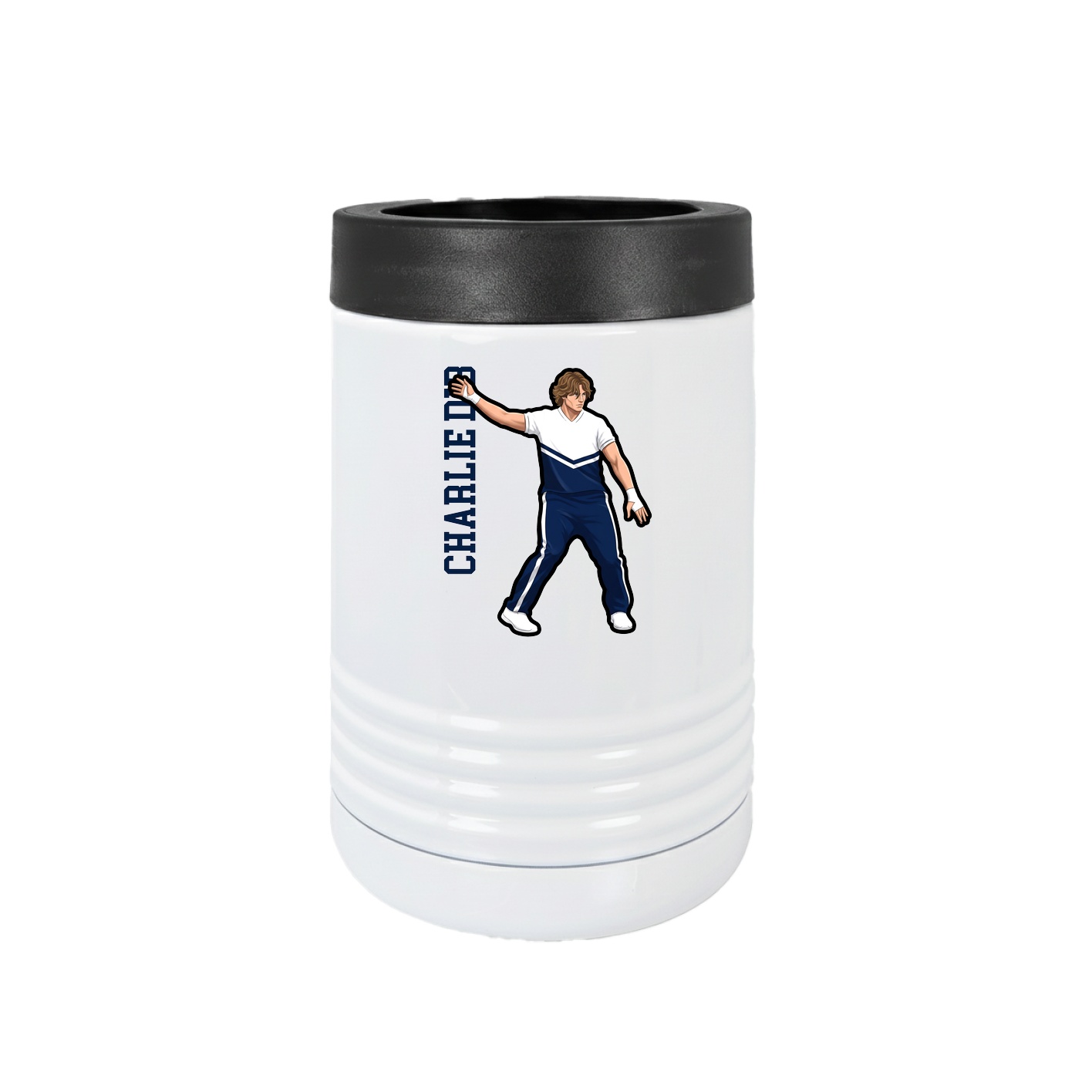Beverage Holder — Name Vertical in White