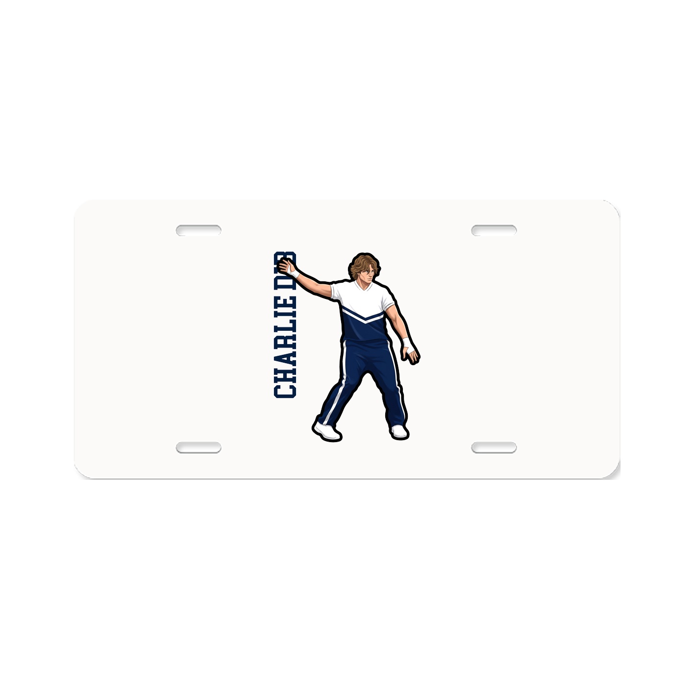 License Plate — Name Vertical in Classic