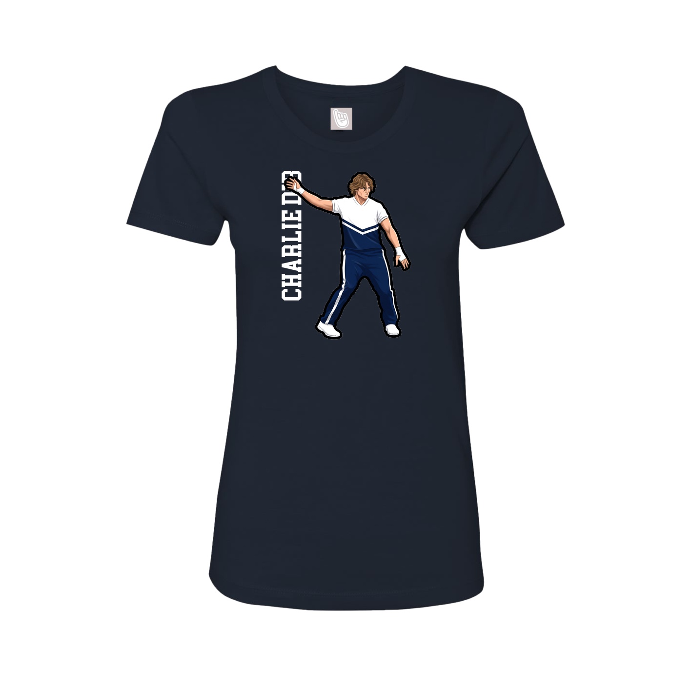 Womens Tee — Name Vertical in Navy
