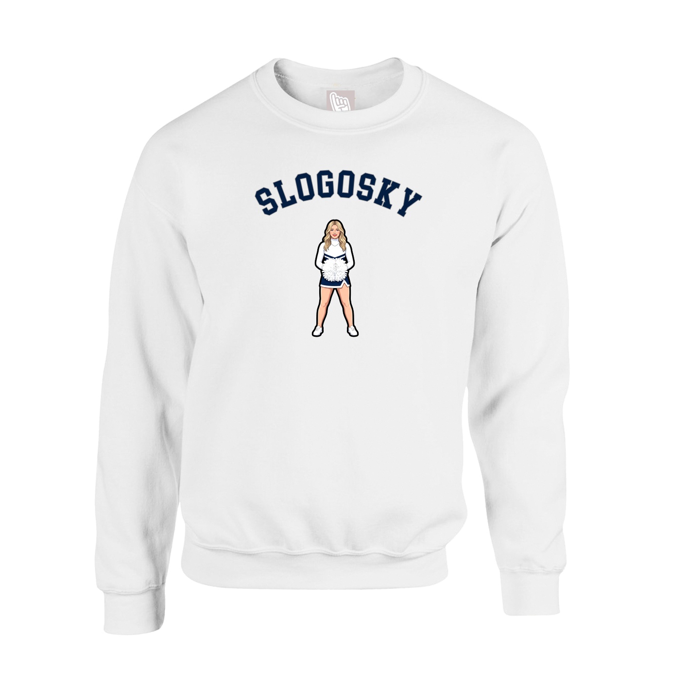 Fleece Crew — Shirsey Arch in White