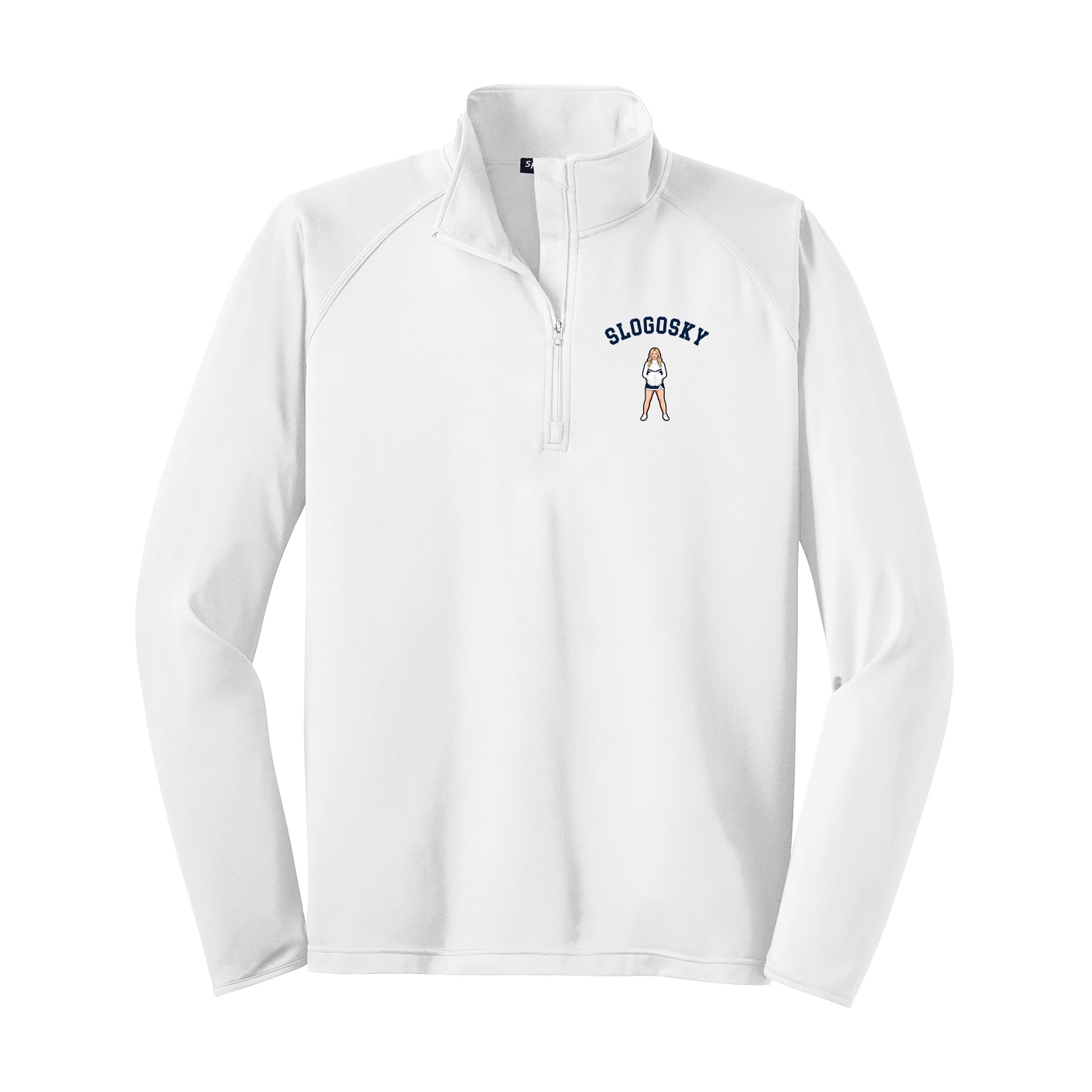 Q-Zip Pullover — Shirsey Arch in White