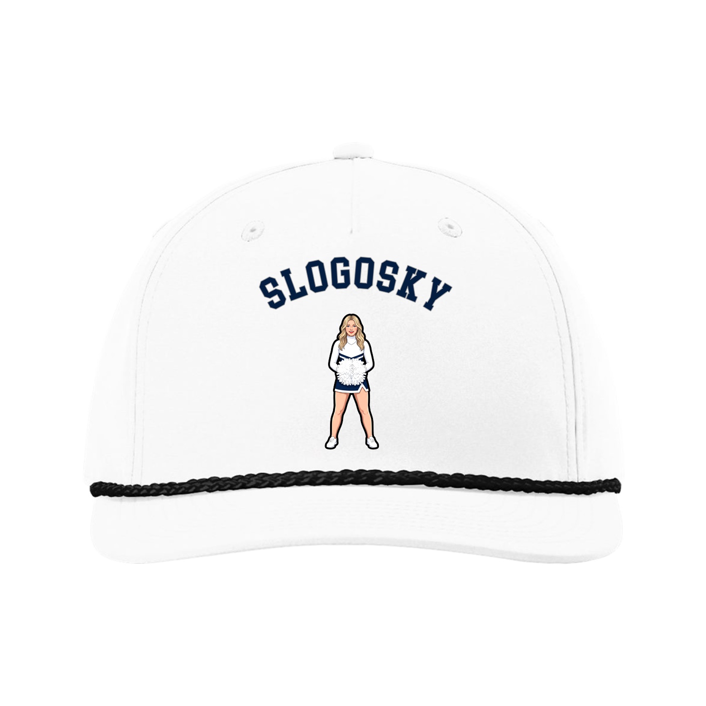 Five-Panel Classic Rope Cap — Shirsey Arch in White