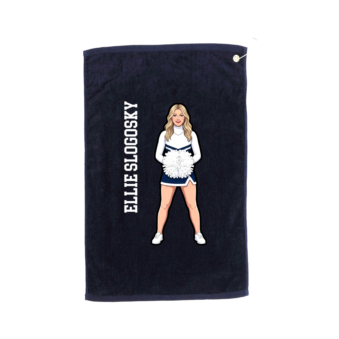 Golf Towel — Name Vertical in Navy