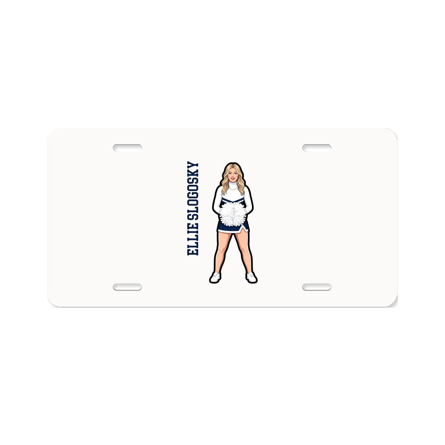 License Plate — Name Vertical in Classic