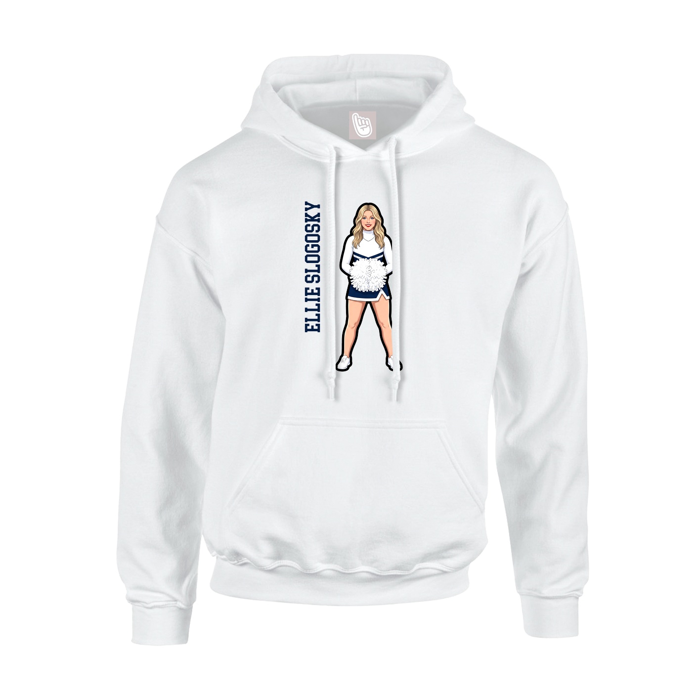 Youth Hoodie — Name Vertical in White